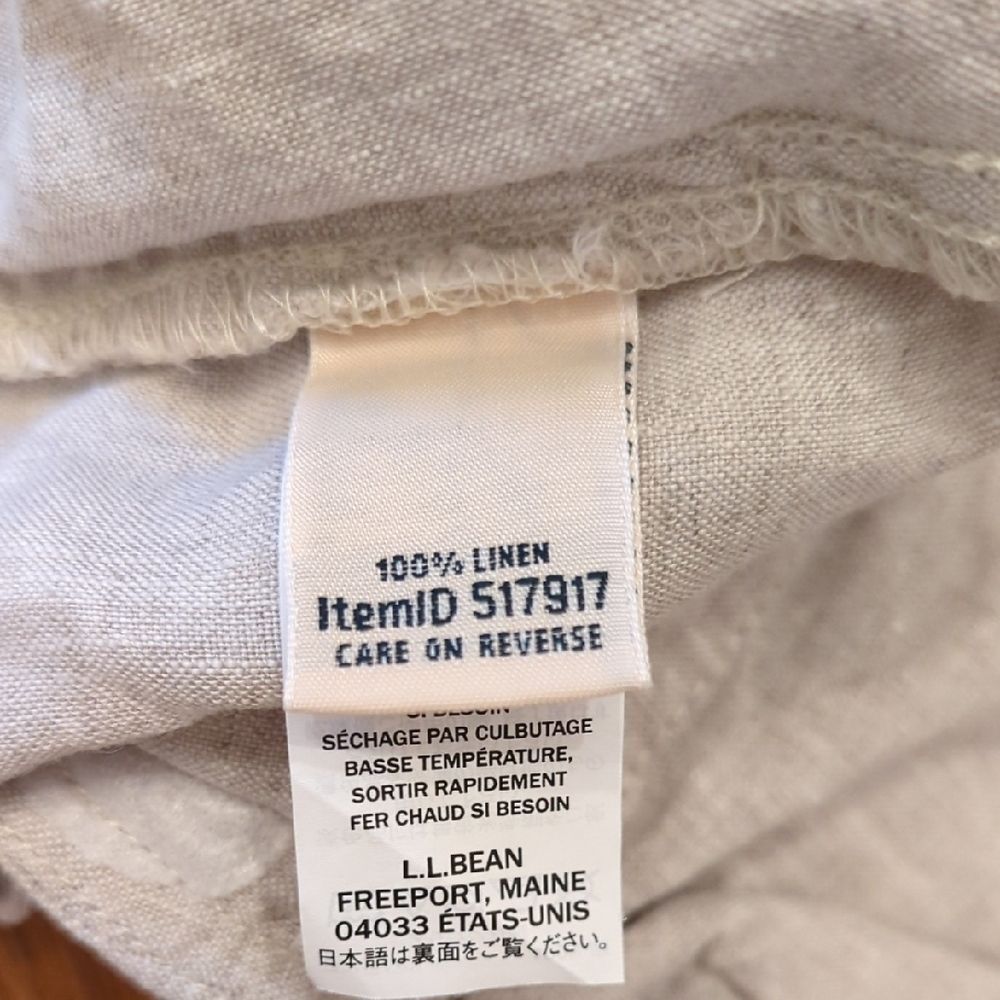 L.L. Bean Women's Beige Linen Cropped Capri Pants - Picture 7 of 13